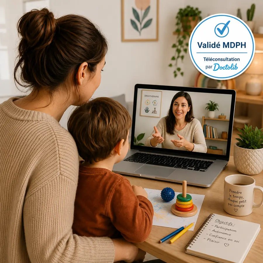 Bilan en ergothérapie en téléconsultation Doctolib pour enfant, Ergothérapeute Lille